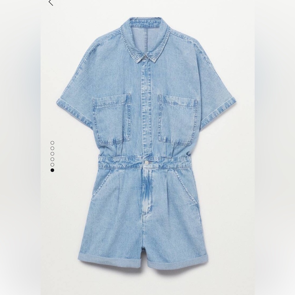 Mango Cotton Denim Romper NWT